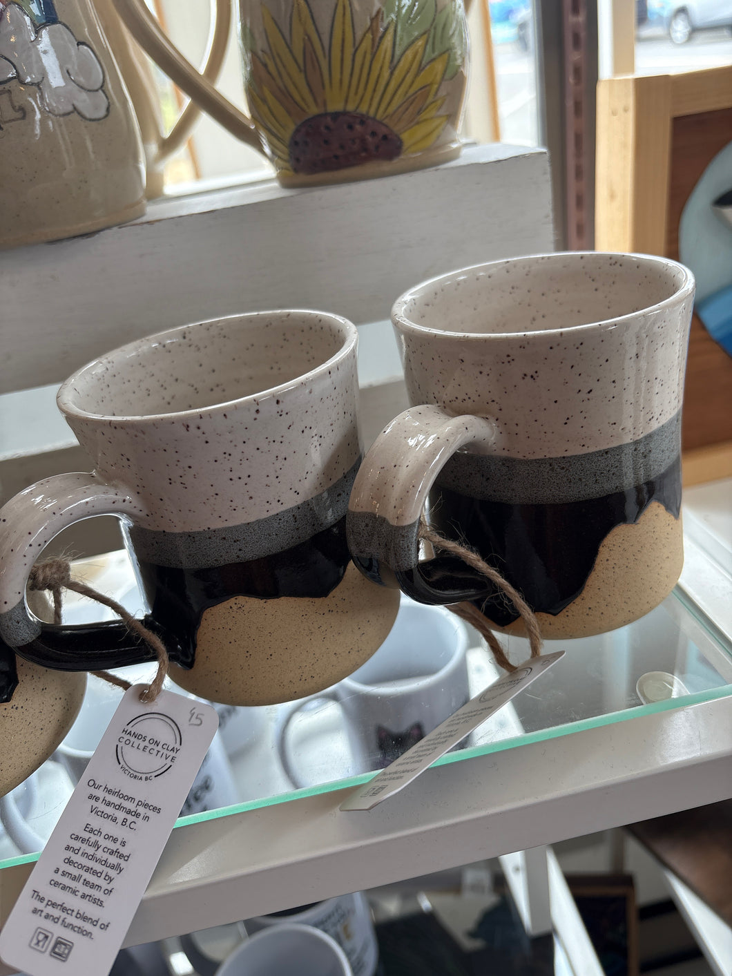 Medium Black & Grey White Mountain Mug - Hands on Clay