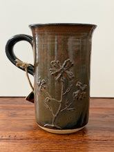 Load image into Gallery viewer, Brown Flower Slip Mug - Hands on Clay