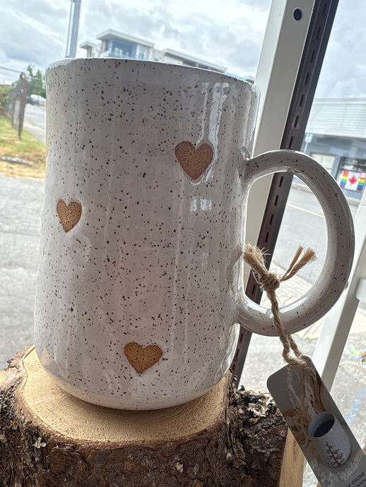 XL Large Mug with Hearts - Hands on Clay