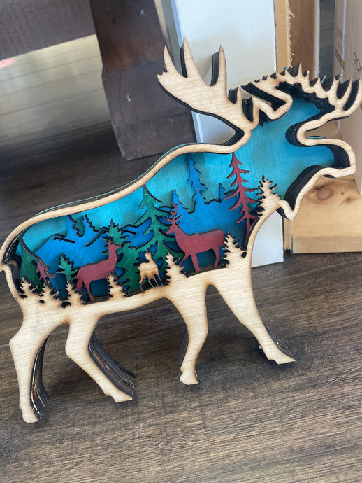 Elk Layered Wood  - Havana Art