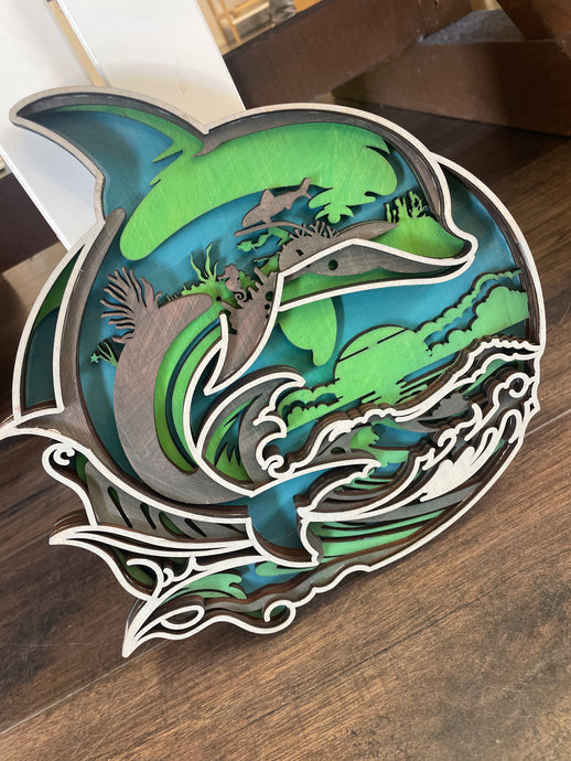Dolphin Jumping In Ocean Waves - Havana Art