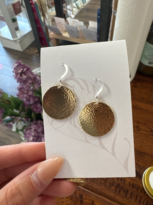 Brass Small Circle Earrings - Elements Gallery