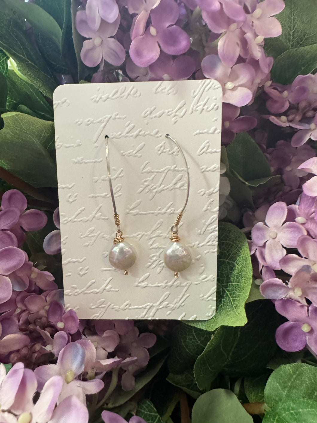 Large Coin Pearl Earrings
