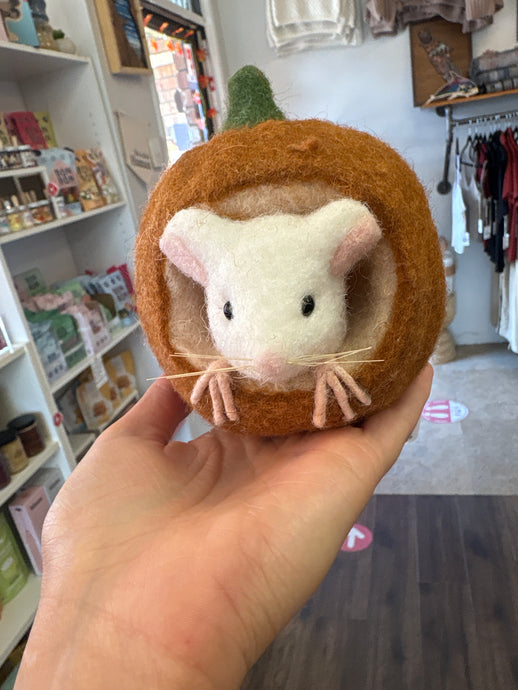 Mouse In Pumpkin Ornament