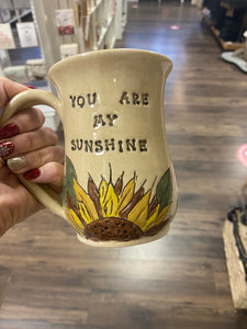 You Are My Sunshine Sunflower Mug  - Funky Fungus Pottery