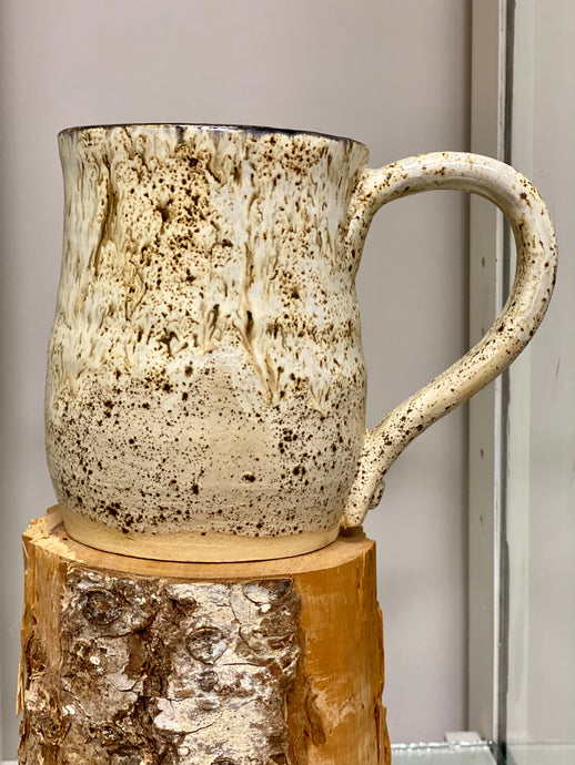 Large Speckled Rustic Pottery Mug