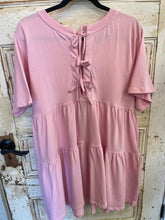 Load image into Gallery viewer, Tiered T Shirt Dress with Bows - Powder Pink - Brunette The Label