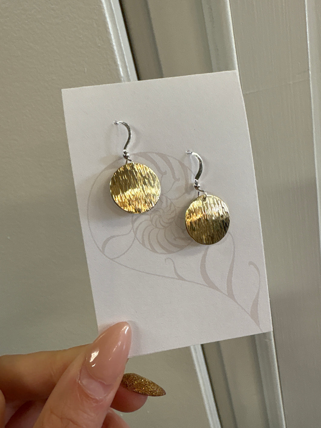 Brass Circle Earrings - Assorted  - Elements Gallery
