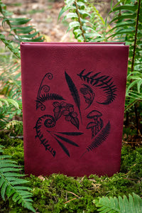 Engraved Forest Walk Burgandy Journal