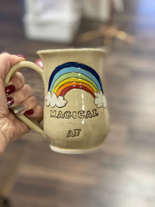 Magical AF Rainbow Mug  - Funky Fungus Pottery