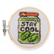 Load image into Gallery viewer, Pickle Mini Cross Stitch Kit - Kikkerland