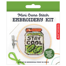 Load image into Gallery viewer, Pickle Mini Cross Stitch Kit - Kikkerland