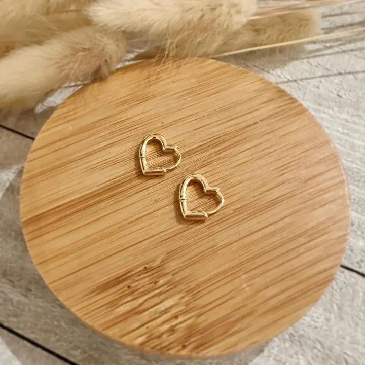 Gold Plated Heart Huggie Earrings