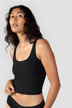 Load image into Gallery viewer, Sporty Crop Tank - Black - Huha