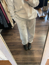 Load image into Gallery viewer, All Over Heart Oversized Joggers - Pebble Grey with White - Brunette The Label