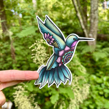 Load image into Gallery viewer, Jade Hummingbird Vinyl Sticker - West Coast Karma