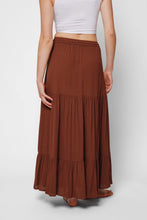 Load image into Gallery viewer, Tiered Boho Maxi Skirt - Espresso