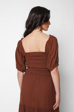 Load image into Gallery viewer, Miami Smocked Crop Top Espresso