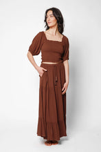 Load image into Gallery viewer, Tiered Boho Maxi Skirt - Espresso