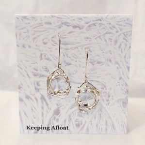 Keeping Afloat Kelp Round Sterling Silver Earring