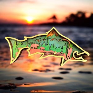 Wood Layered Salmon - Havana Art