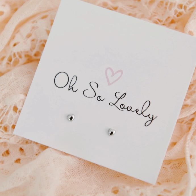 Lettie Tiny Heart Stud Earrings - Oh So Lovely