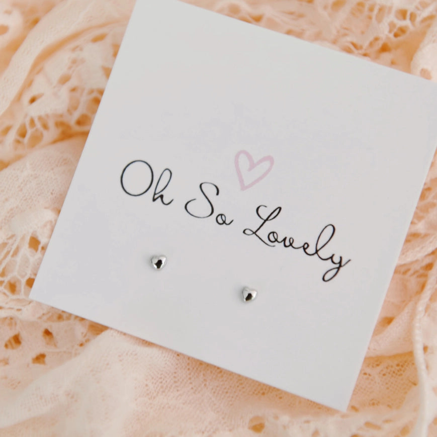 Lettie Tiny Heart Stud Earrings - Oh So Lovely