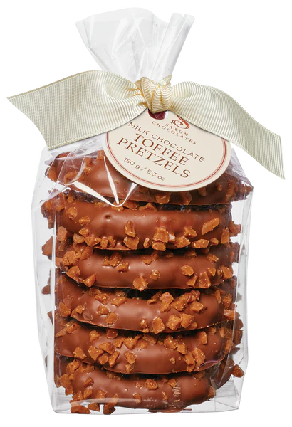 Milk Chocolate Toffee Pretzels  - Saxon Chocolates