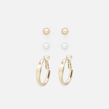 Load image into Gallery viewer, Set of 3 Golden Earrings