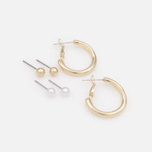 Load image into Gallery viewer, Set of 3 Golden Earrings
