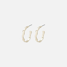 Load image into Gallery viewer, Golden Wavy Hoops
