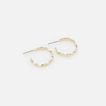 Load image into Gallery viewer, Golden Wavy Hoops
