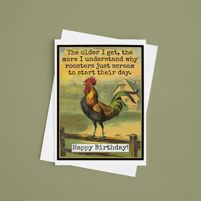 Rooster Birthday Card - Greeting Card