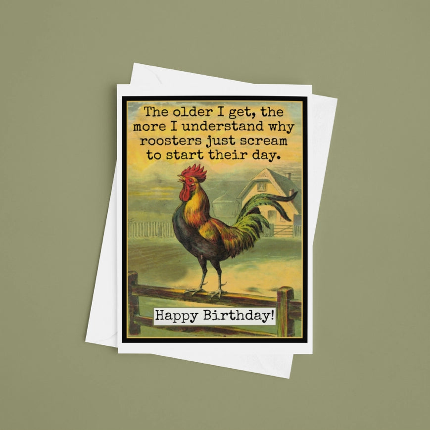 Rooster Birthday Card - Greeting Card