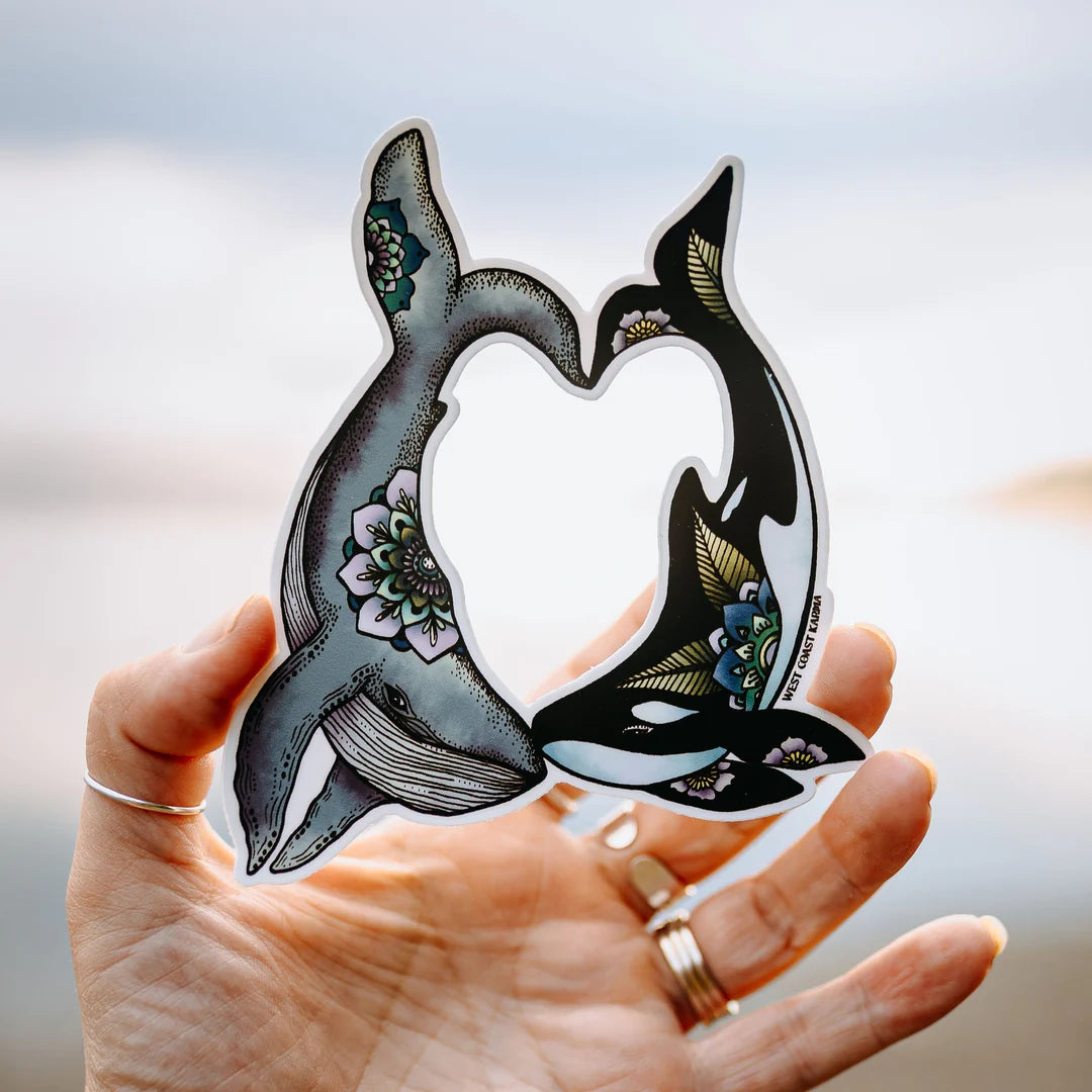 Orca & Humpback Vinyl Sticker - West Coast Karma – Soak Lifestyle Boutique