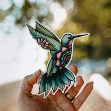 Load image into Gallery viewer, Jade Hummingbird Vinyl Sticker - West Coast Karma