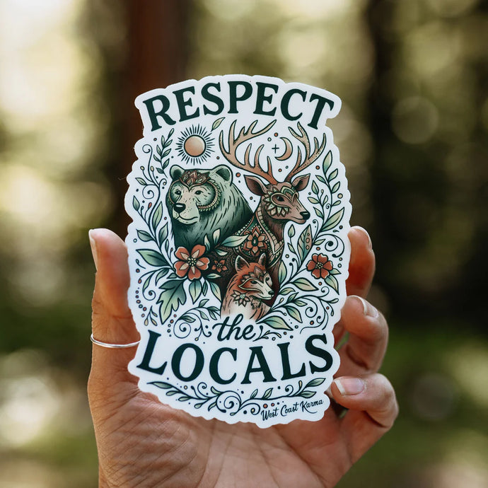 West Coast Karma Respect The Locals Forest Animals Vinyl Sticker
