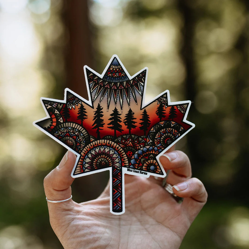 West Coast Karma Nature Canadian Maple Leaf Vinyl Sticker