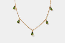 Load image into Gallery viewer, Golden Green Gemstone Necklace