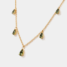 Load image into Gallery viewer, Golden Green Gemstone Necklace