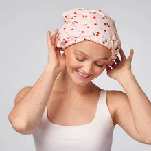Load image into Gallery viewer, Cherry Satin Lined Flexi Shower Cap  - Kitsch