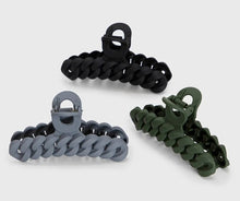 Load image into Gallery viewer, Eco-Friendly Chain Claw Clip (3 Pack) - Black Moss - Kitsch