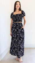 Load image into Gallery viewer, Fleur Two Piece Skirt in Black Floral - Priv Clothing