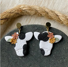 Load image into Gallery viewer, Betsy Cow Earrings - Agaveh Girl