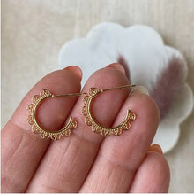 Load image into Gallery viewer, Lace Hoop Earrings - Agaveh Girl