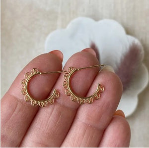 Lace Hoop Earrings - Agaveh Girl