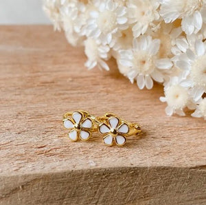 Tiny Spring Huggie Earrings - Agaveh Girl - Silver/Gold