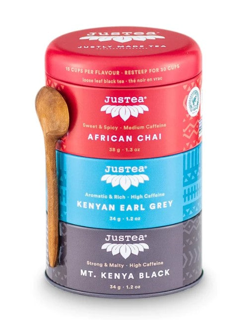 Black Tea Trio Tin & Spoon - JusTea