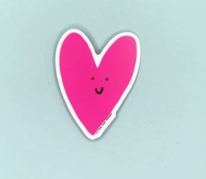 Pink Heart Vinyl Sticker- Little May Papery