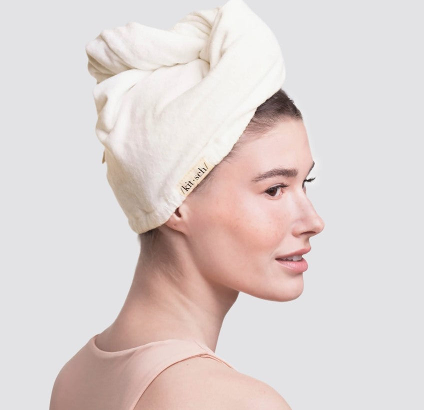 Quick Drying Hair Towel - White - Kitsch